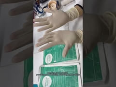 Video de uso de guantes quirúrgicos, guantes quirúrgicos de látex de alta calidad, de varios tamaños