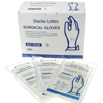 comprar Guantes Desechables Quirúrgicos de Examen 7.5 Guantes Estériles de Látex de Grado Médico Sin Polvo para Mayor Protección fabricación en línea