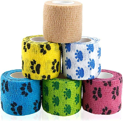 comprar Venta al por mayor de autoadhesivo no tejido elástico Vet Wrap perro de pata vendaje Vetraps vendaje cohesivo fabricación en línea