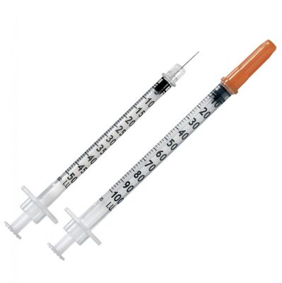 comprar Siringa de insulina estéril desechable - 1 ml/ 0,5 ml/ 0, 3 ml de aguja fija, material de PVC de alta transparencia, certificado CE e ISO fabricación en línea