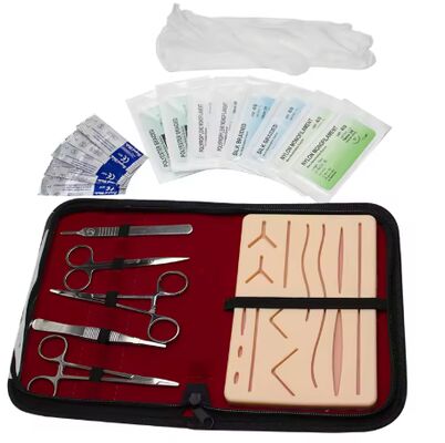 comprar Kit de práctica de sutura quirúrgica profesional con una bio-fidelidad superior, variedad de heridas pre-cortadas e instrumentos de grado clínico fabricación en línea