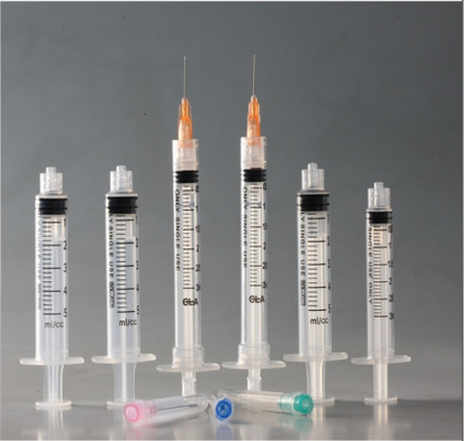 comprar Tres porciones de Luer cierran concéntrico disponible de las jeringuillas de la inyección esterilizado por el EO fabricación en línea