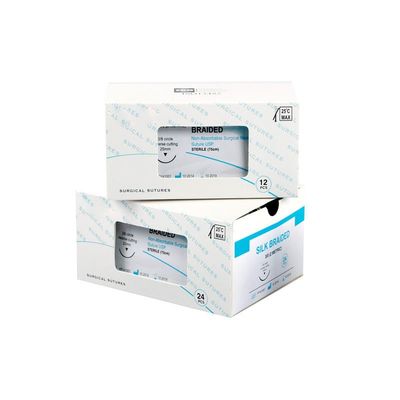 Buen precio Suturas Médicas No Absorbentes de Seda Trenzada para Animales Veterinarios con Aguja para Cierre de Piel Dental Veterinaria y Quirúrgica en línea