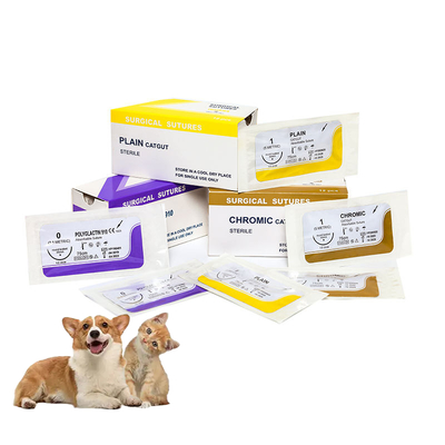 Buen precio Cirugía hospitalaria Sutiones quirúrgicas desechables con aguja PGA/pdo/sedas/nilón/catgut en línea