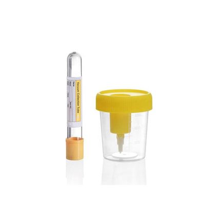 Buen precio Disposable Urine Cup with Needle Vacuum Urine Specimen Collection Cup 60ml 90ml 100ml 120ml with Needle en línea