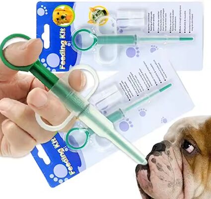 Buen precio Dispensador de plástico de grado médico con certificación CE, tipo inyección, kit de alimentación con puntas de silicona para perros y gatos en línea