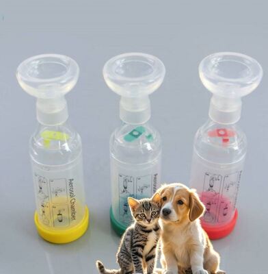 Buen precio Espaciador Inhalador de Polímero Antiestático con Válvula de Baja Resistencia e Indicador Visual de Flujo para Cámara de Aerosol Veterinaria en línea