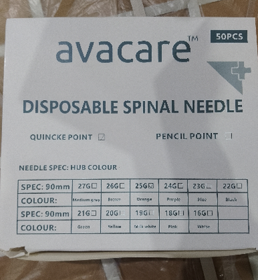 Buen precio Aguja de anestesia espinal de grado médico con punta Quincke y punta de lápiz tipo Whitacre para punción lumbar atraumática en 25G 26G 27G en línea