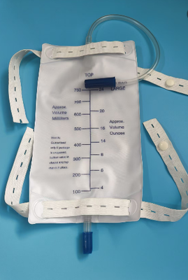 Buen precio 750 ml de bolsa de orina para piernas con válvula de empuje En línea