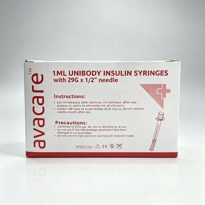 Buen precio AVACARE Jeringuilla de insulina de 0,5cc 1cc de pared regular con tapa naranja Jeringuillas de insulina desechables En línea
