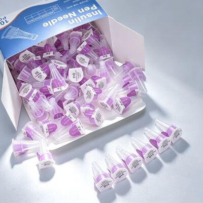 Buen precio 32G 4mm Plumas de inyección de insulina púrpura Agujas estériles CE ISO OEM En línea