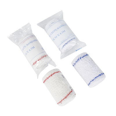 Buen precio Venda médica de crepé desechable de 5CM*4.5M con clips para apósitos de heridas y soporte de venda médica elástica En línea
